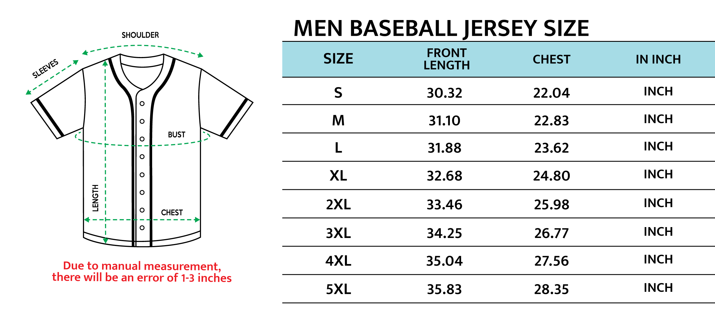 Size Guide – JERSEYFANSPRO