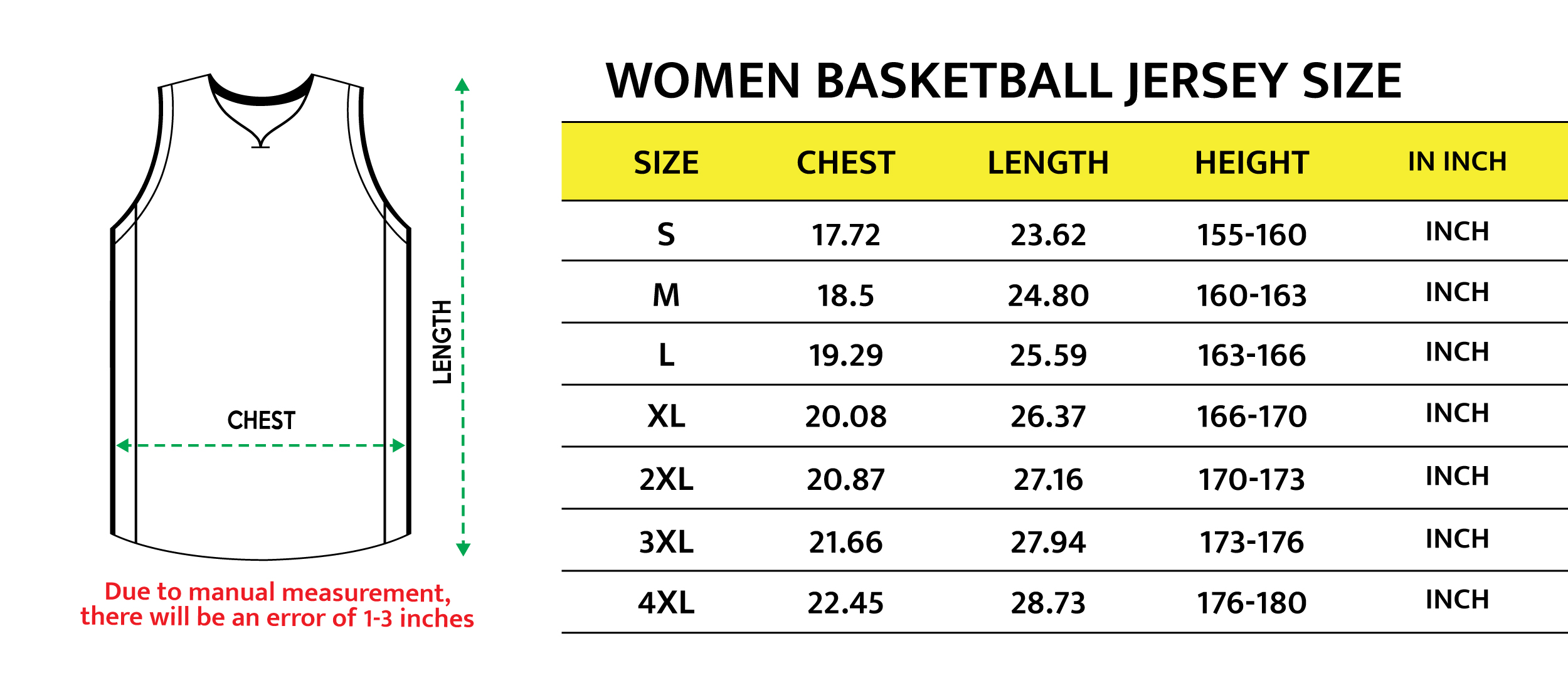 Size Guide – JERSEYFANSPRO