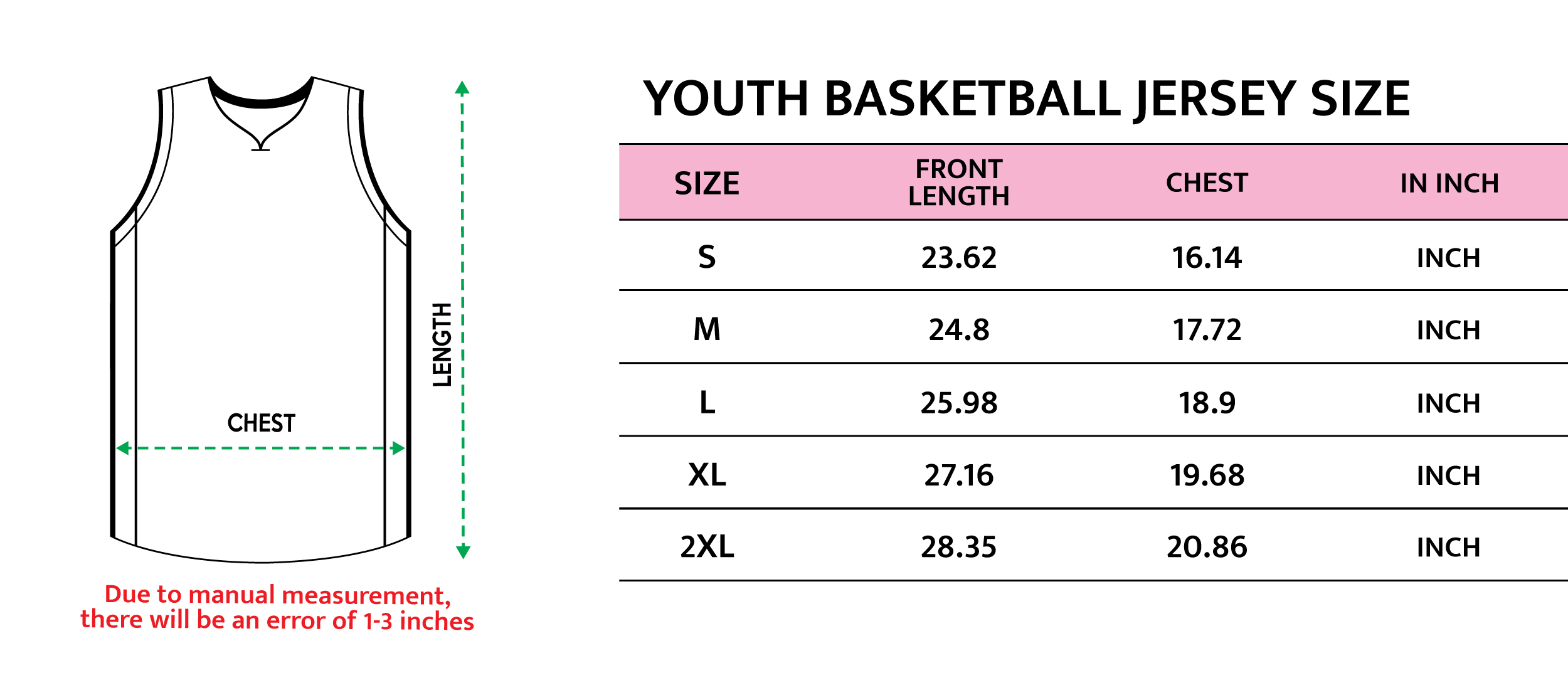 Size Guide – JERSEYFANSPRO