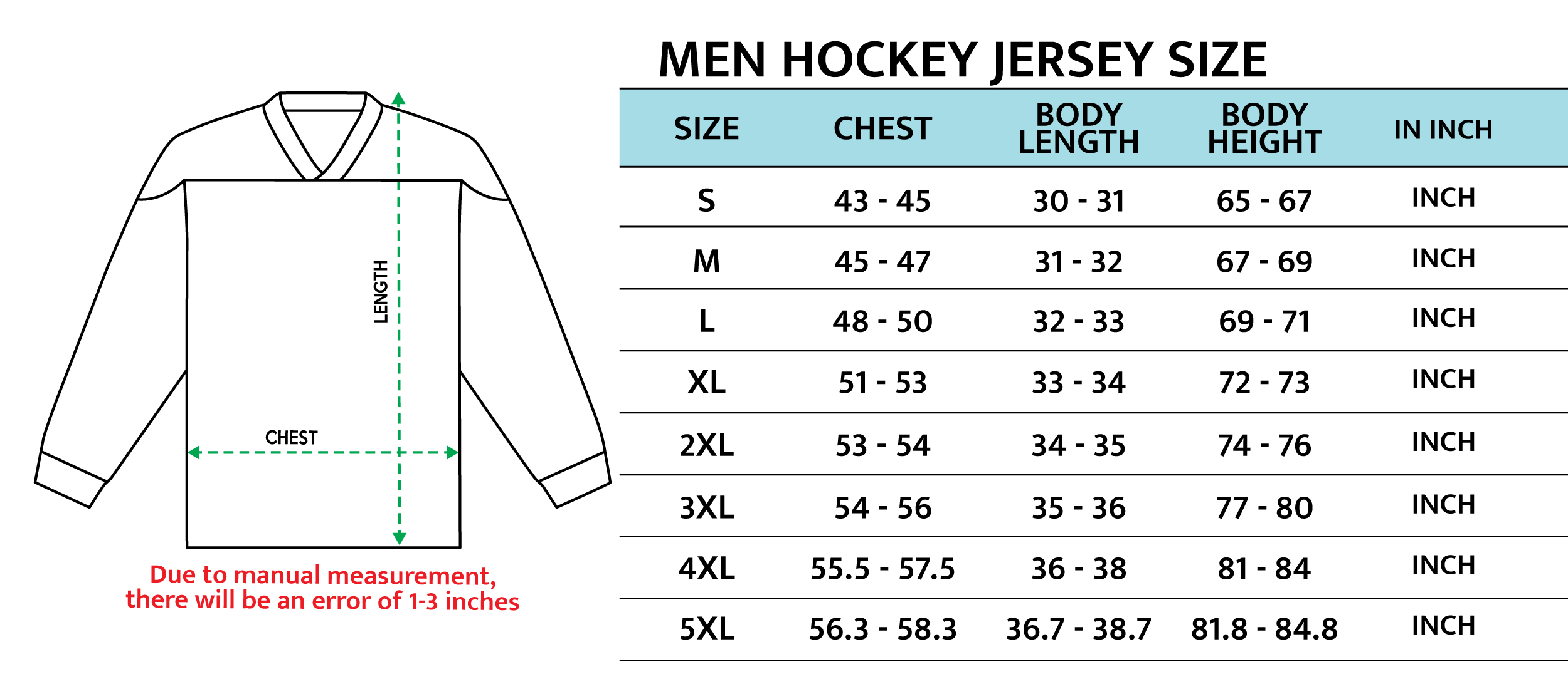 Size Guide JERSEYFANSPRO